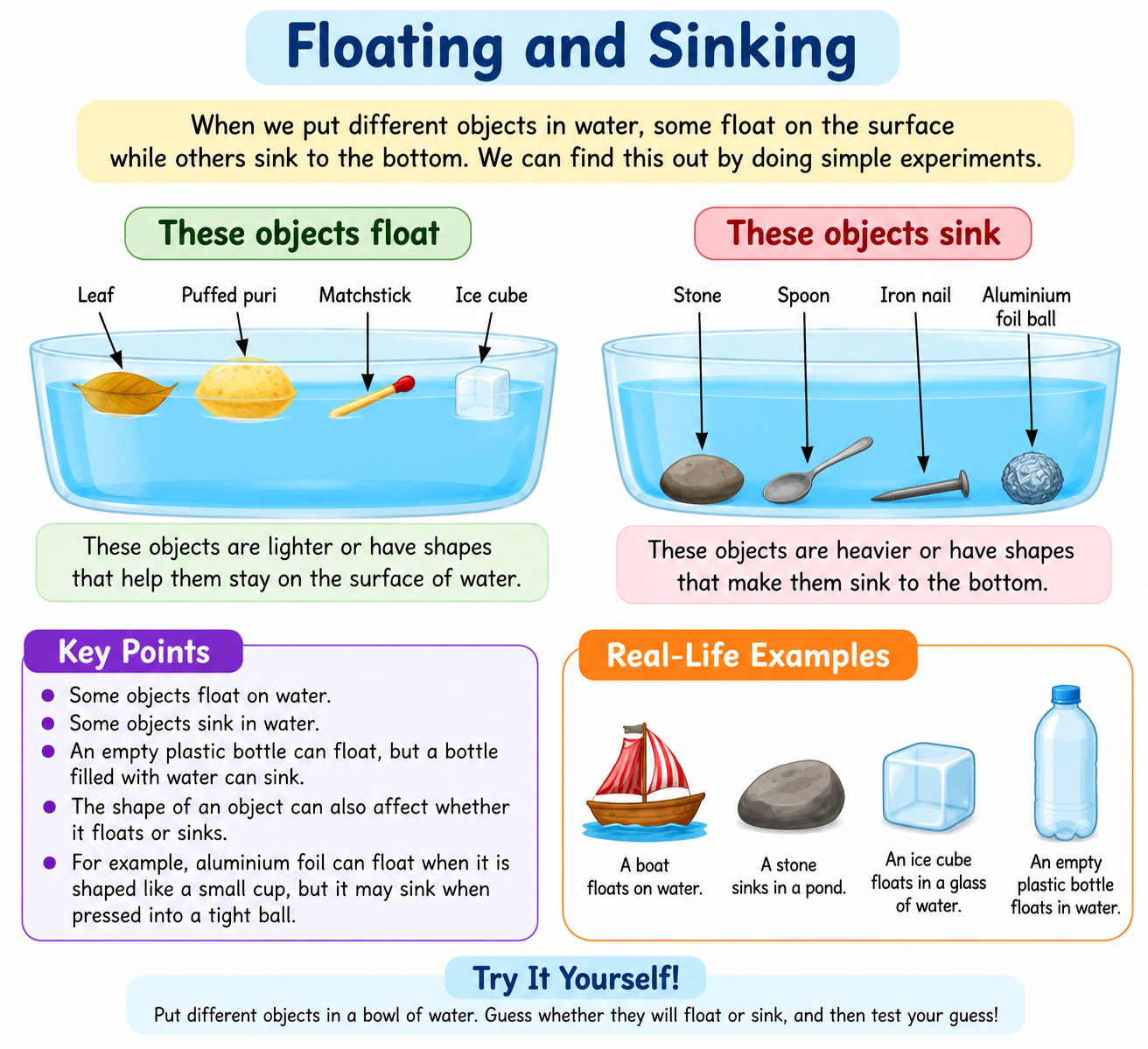 Floating and Sinking Experiments & Diagram
